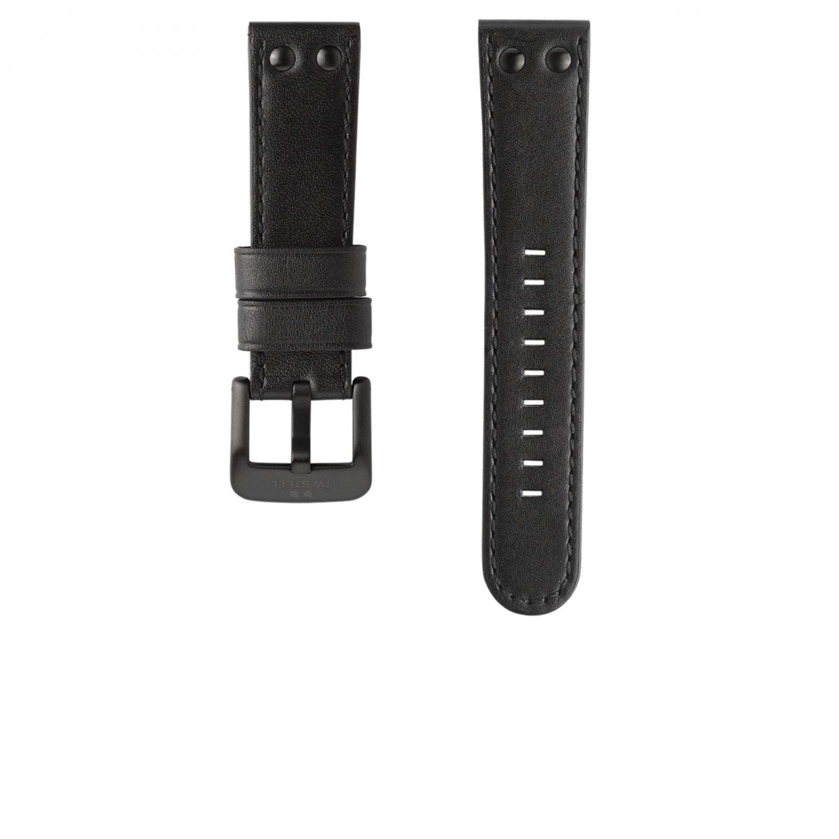 TW Steel Band Zwart Leer Zwarte Gesp 22 mm TWB46